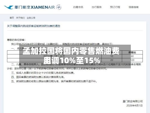 孟加拉国将国内零售燃油费用上调10%至15%-第2张图片