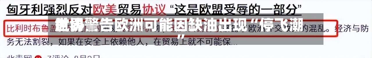 世界航协警告欧洲可能因缺油出现“停飞潮”-第3张图片