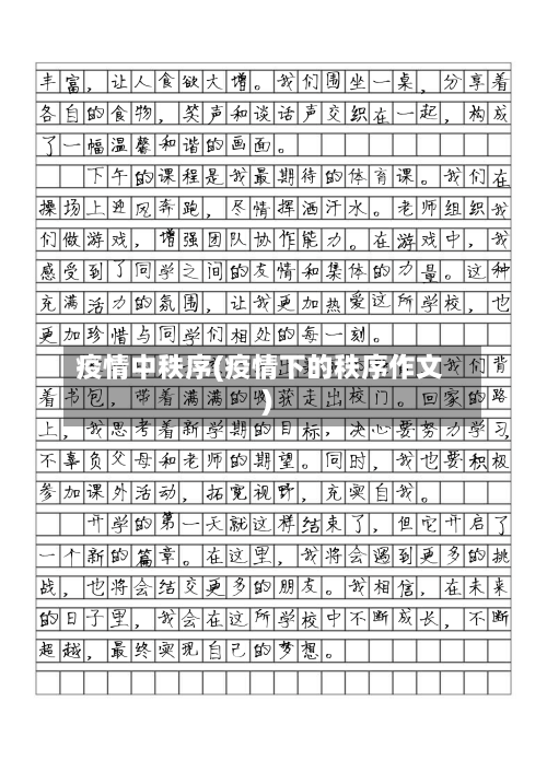 疫情中秩序(疫情下的秩序作文)-第2张图片