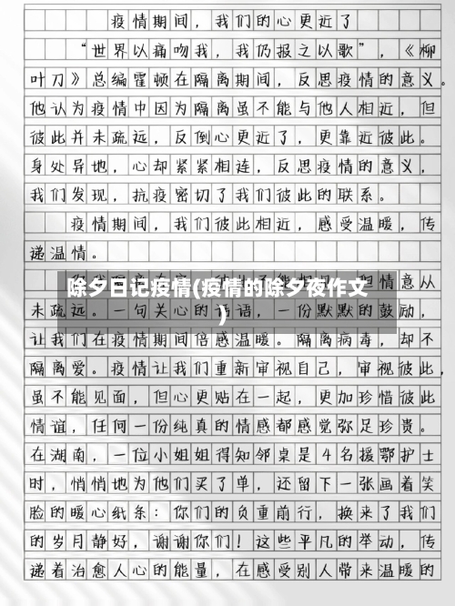 除夕日记疫情(疫情的除夕夜作文)-第2张图片