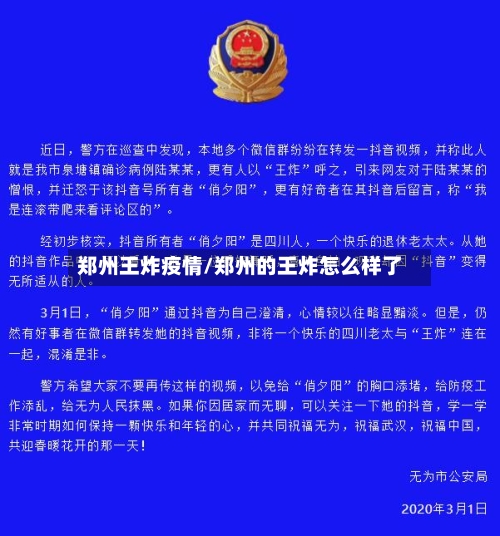 郑州王炸疫情/郑州的王炸怎么样了