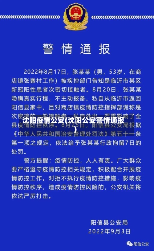 沈阳疫情公安(沈阳公安警情通报)