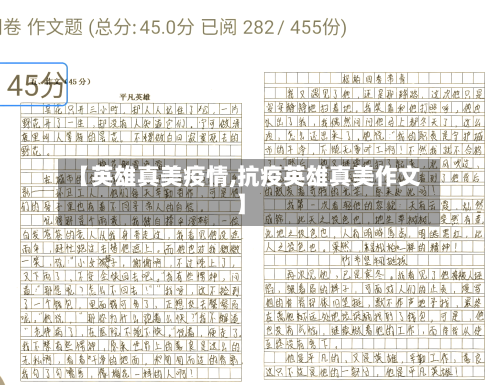 【英雄真美疫情,抗疫英雄真美作文】